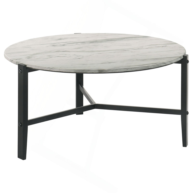 Table basse ronde en simili marbre Tandi