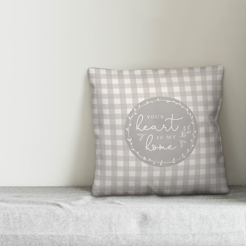  Coussin décoratif intérieur / extérieur Your Heart is My Home, Polyester/ Bourre en polyester