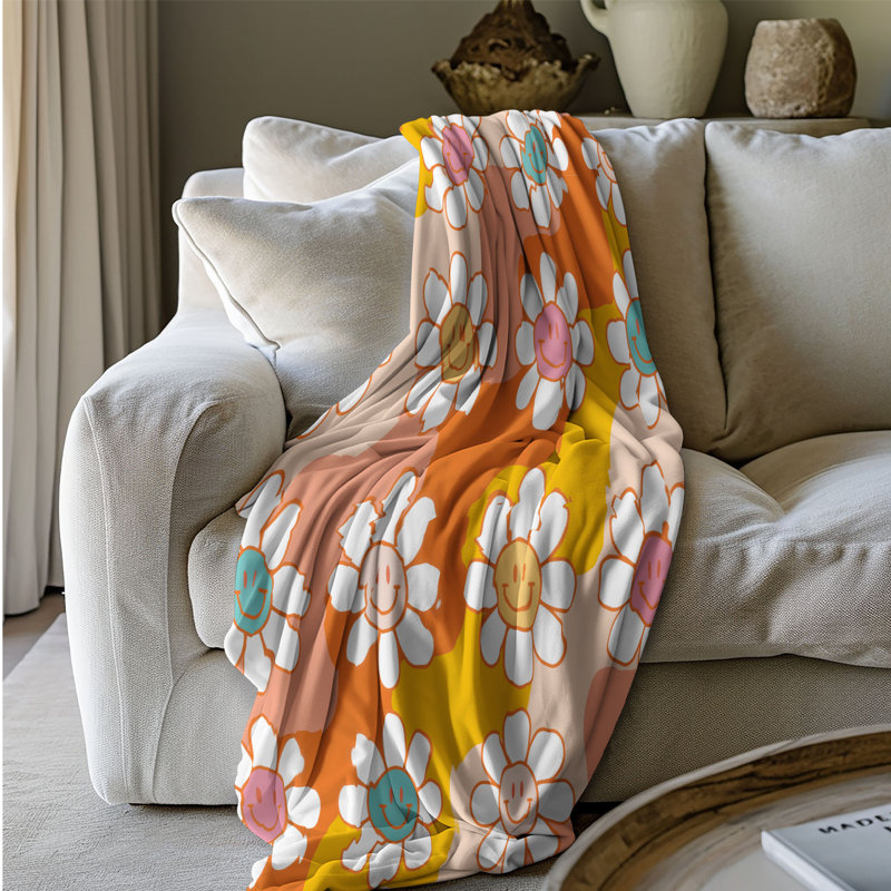 Couverture psychédélique 1 pièce - Sherpa Premium, L 60 po x L 80 po