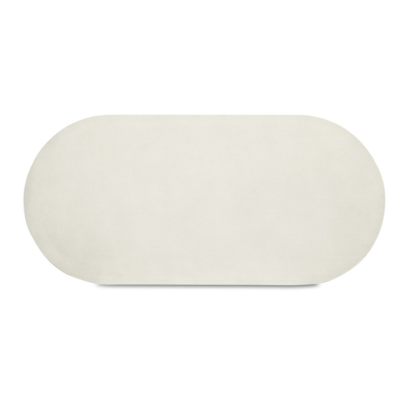 Ansel Oval Metal Outdoor Dining Table , 39.37'' in. W 82.68'' in. D, Cream