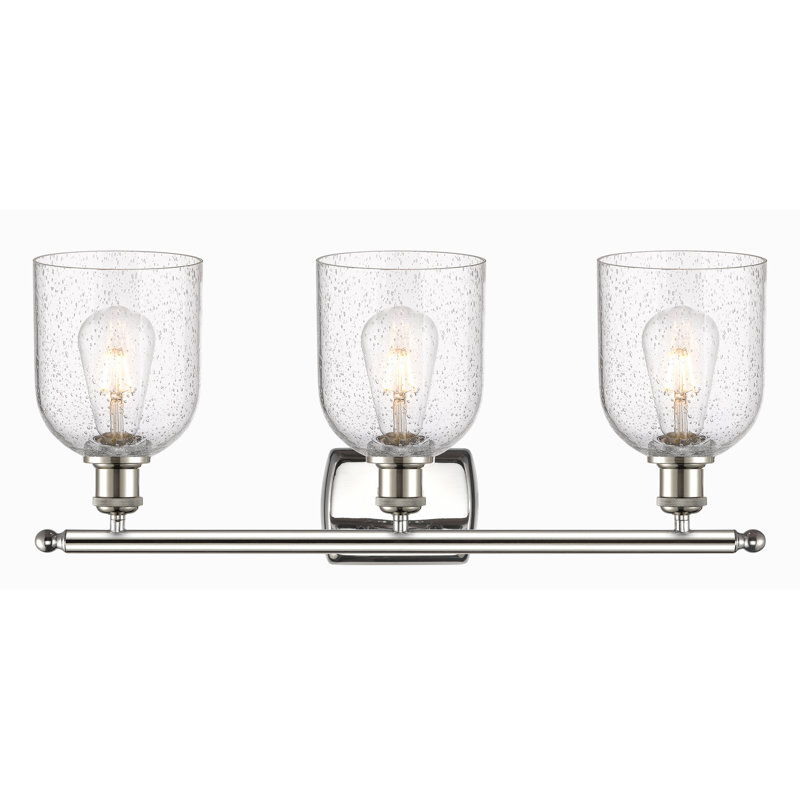Meuble-lavabo à 3 lumières 26 po Ballston Anacaren, Grainé, Nickel poli