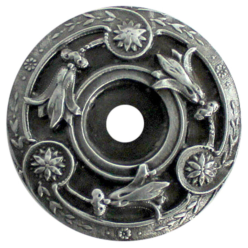 Jewel Metal Knob Backplate, Antique Pewter
