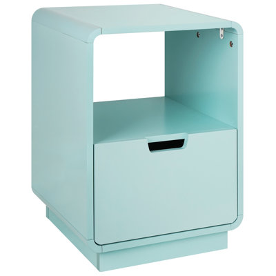 Table de bout avec tiroir et rangement 22,8 po, bleu menthe