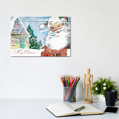 Winking Santa by Milli Villa - Wrapped Canvas Gallery-Wrapped Canvas Giclée