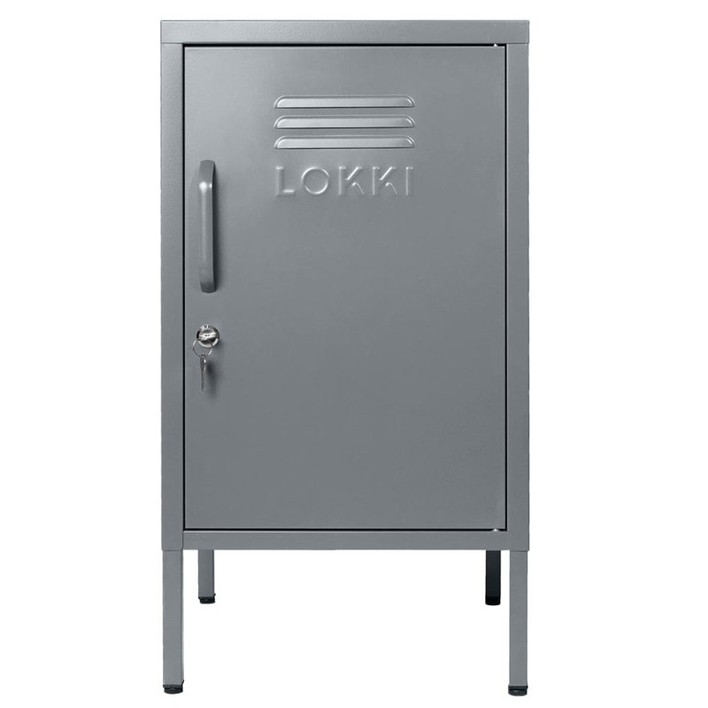 Nilan 38cm W Steel Bedside Table, Slate