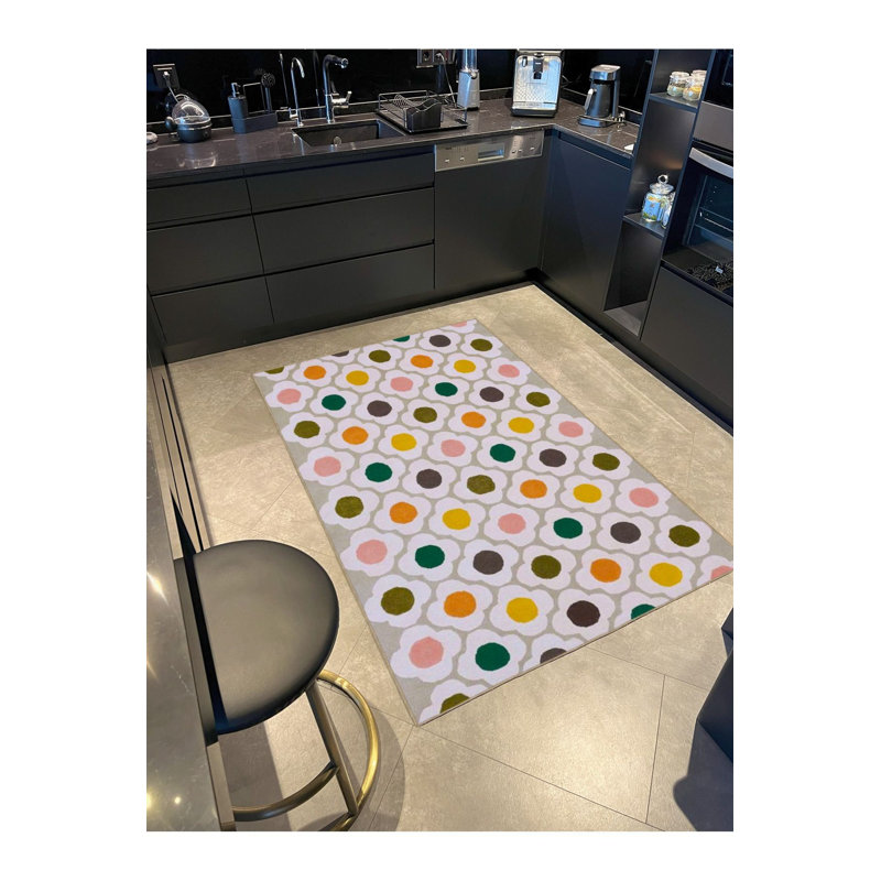 Tapis tissé à motif floral et lavable, Rectangle 3 pi 3 po x 4 pi 11 po