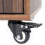 Îlot de cuisine mobile avec poubelle intégrée, abattant rabattable, étagère réglable, porte-épices, placard de luxe au fini noyer et étagère à serviettes - Brun