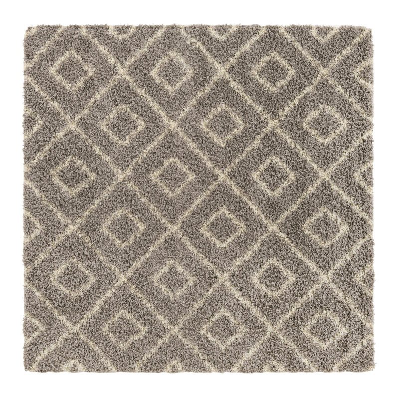 Azbill Geometric Indoor Rug, Square 6'