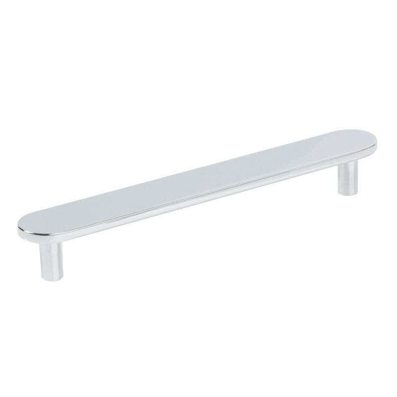 Emtek Arca Cabinet Pull 6" Center to Center, Satin Brass, Polished Nickel