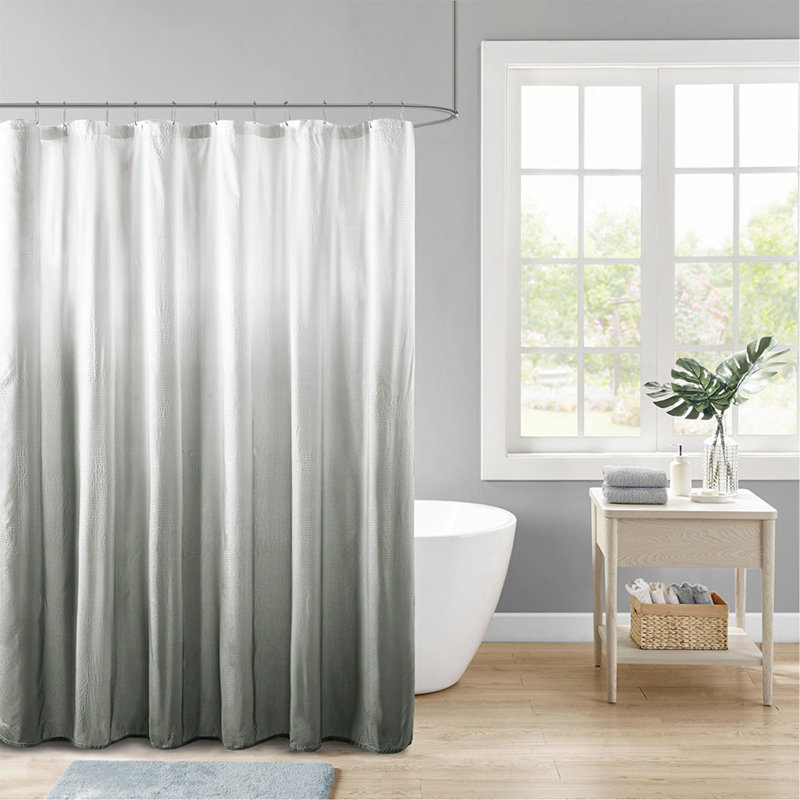 Rideau de douche à imprimé dégradé gris 72 po x 72 po Ombre, Gris