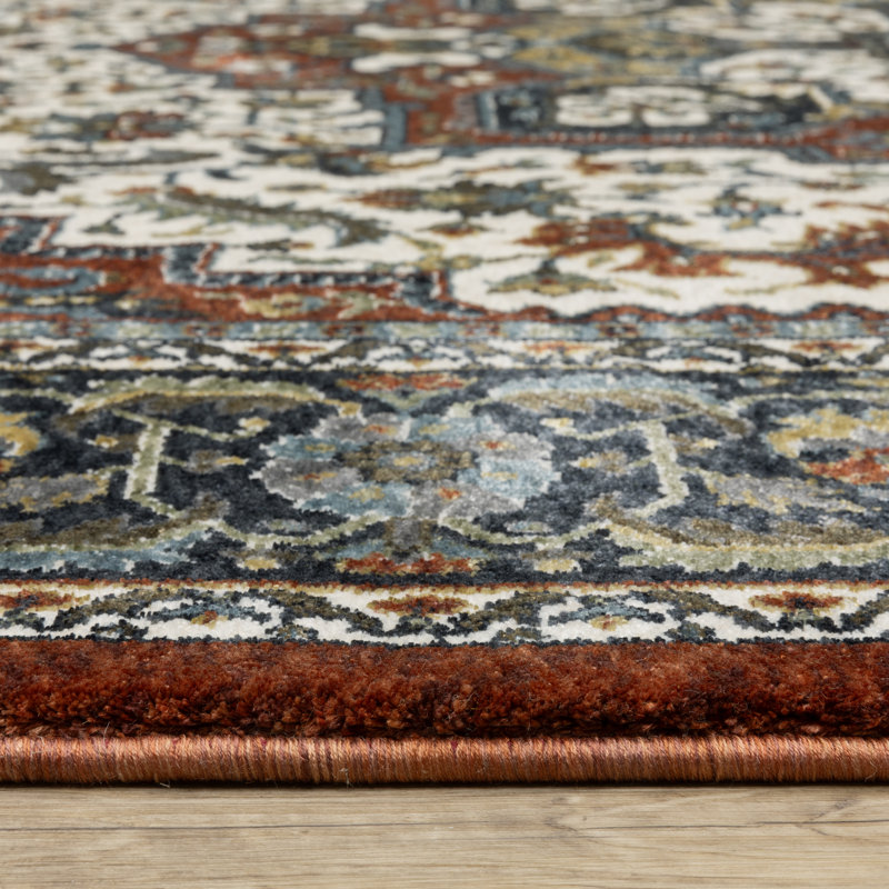 Tapis rouge / multicolore Sorusch Center Medallion, Rectangle 5 pi 3 po x 7 pi 6 po