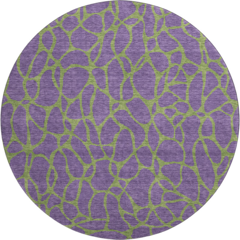Premium Machine Washable Mayfield AMF1023 Geometric Rug, Round 8'