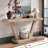 60" Vintage Distressed Wood Entryway Bench With 2-Tier Solid Wood Veneer Storage Cabinet, Rustic Wide Design For Hallway, Living Room & Behind Sofa-729044292