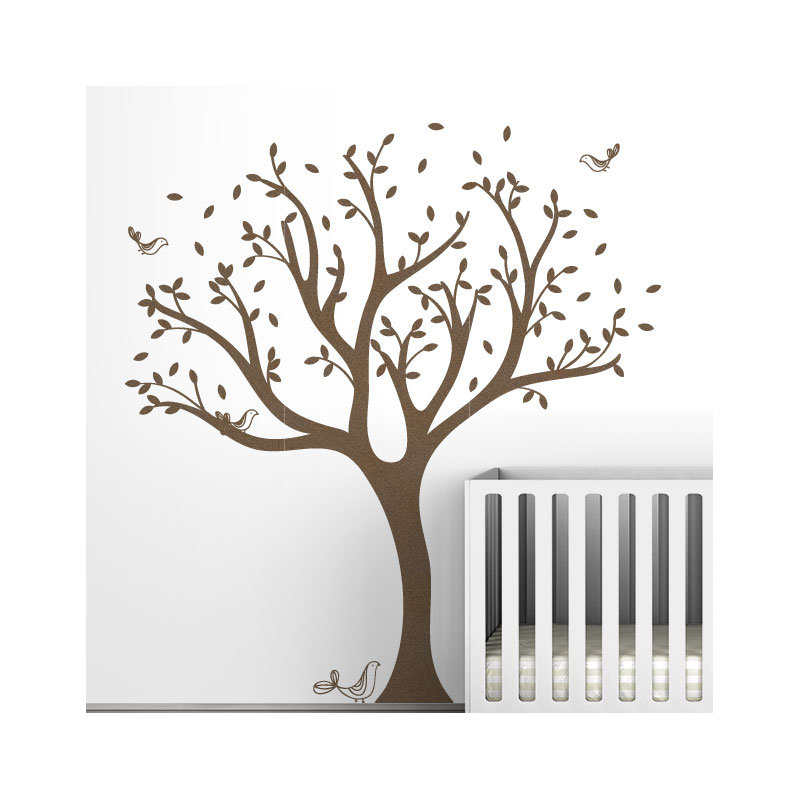 Décalcomanie murale arbre tweet, Cuivre métallique