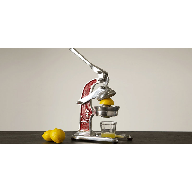 Red Cast Aluminum Manual Citrus Juicer with Strainer