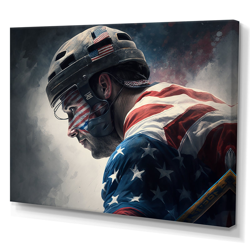 «Hockey Player On Break II», impression sur toile, H 34 po x l 44 po x P 1,5 po, Toile tendue