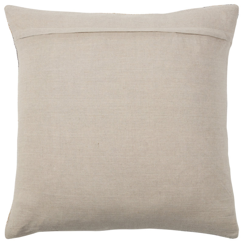 Jaipur Living Isoke Handmade Solid White/Blue Pillow, 16"H x 24"W, Down Fill
