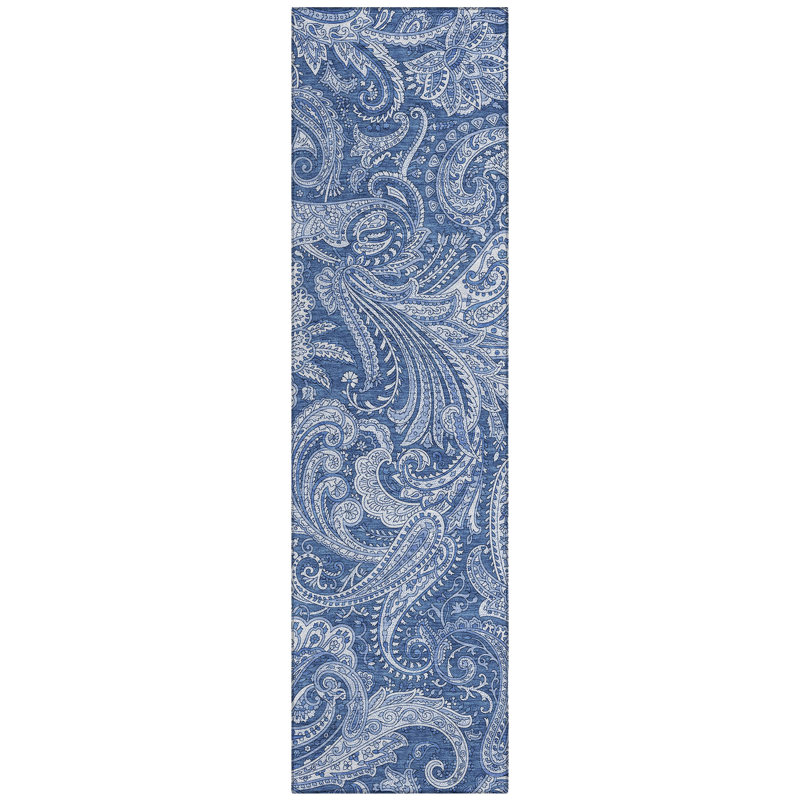 Fareham Flatweave Washable Paisley Indoor / Outdoor Rug, Runner 2'3" x 7'6"