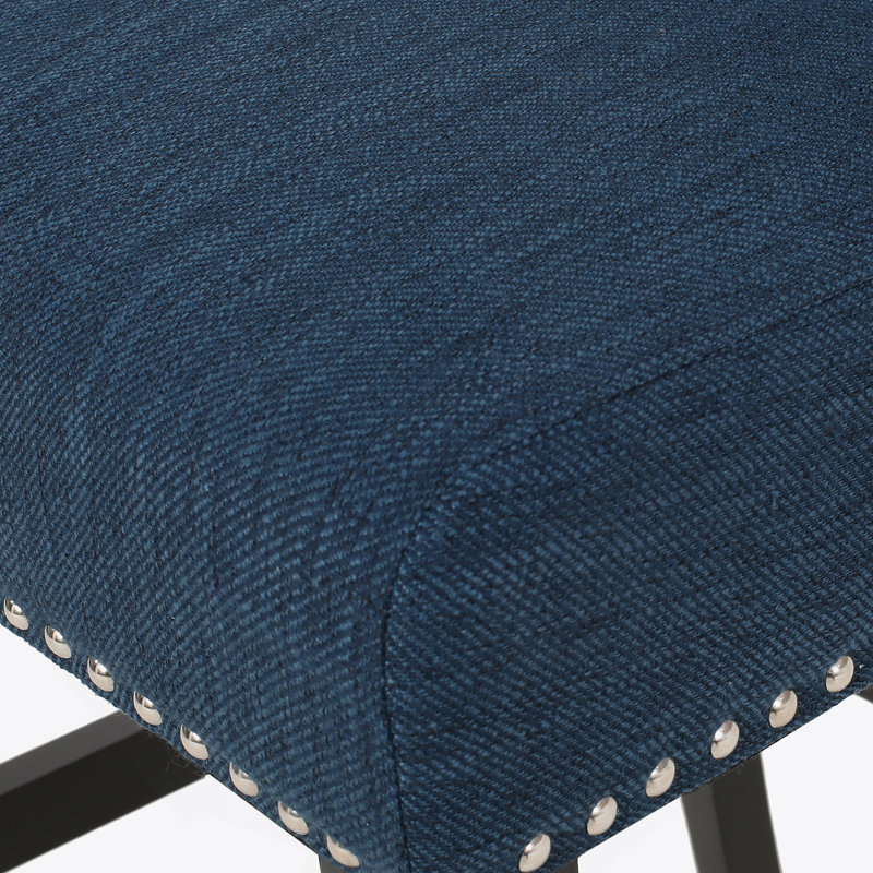 Tabourets à oreilles capitonnés en tissu, Tabouret de comptoir (siège d'une hauteur de 27 p, Marine