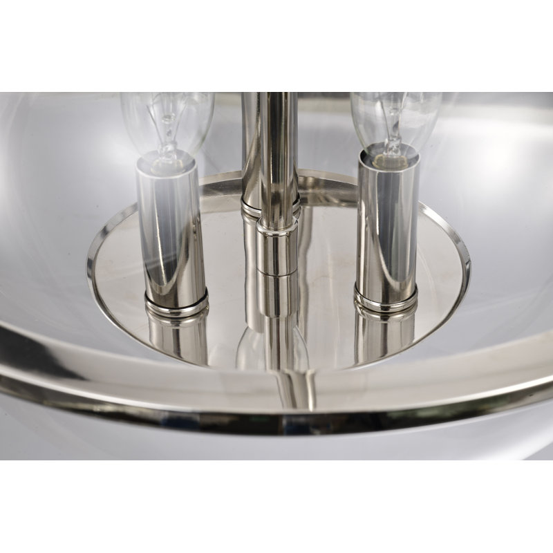 Luminaire suspendu bol 3 lumières Wewoka, Nickel poli