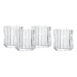Fortessa Mahalo Glass, 11 Ounce Double Old Fashioned (Set of 4), Clear