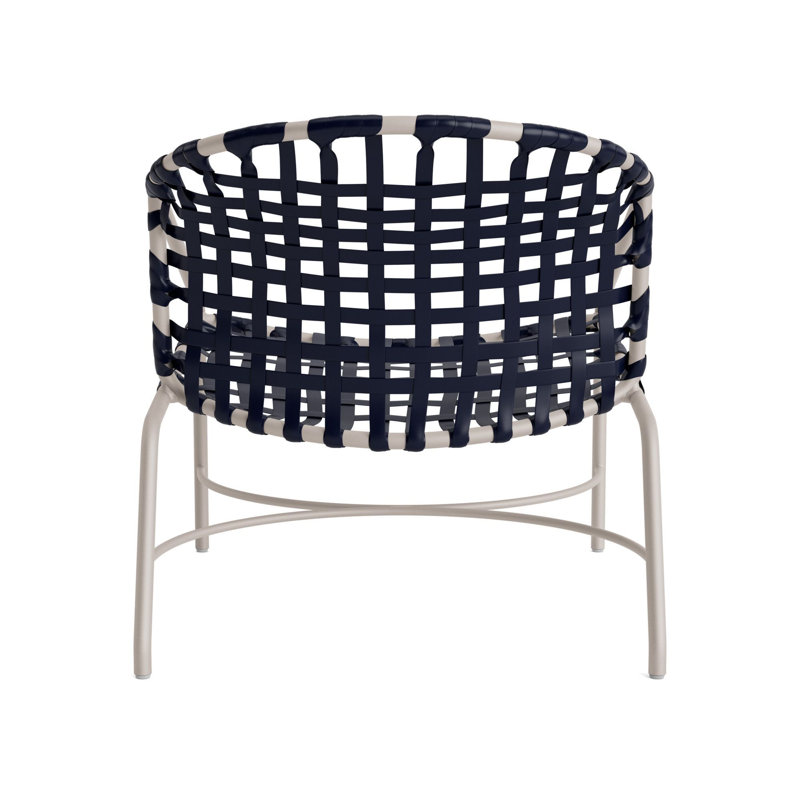 Kantan Outdoor Lounge Chair, Dove Smooth/Marine Vinyl Lace