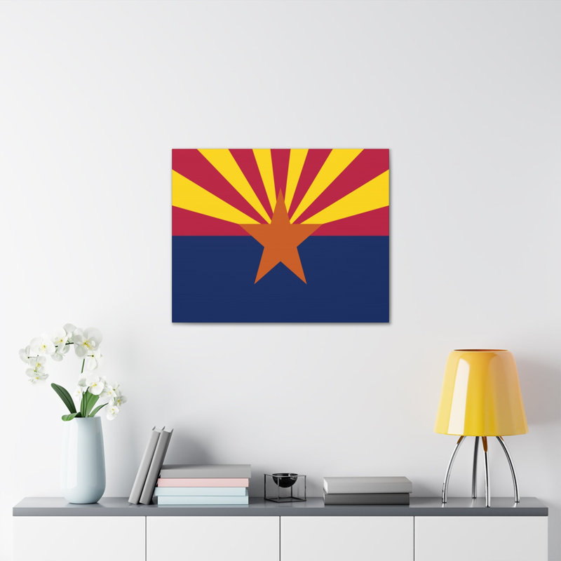 Arizona State Flag, art mural vibrant sur toile sans cadre, H 24 po x l 30 po