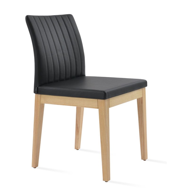 Chaise Zeyno Fino, Noir, Bois naturel