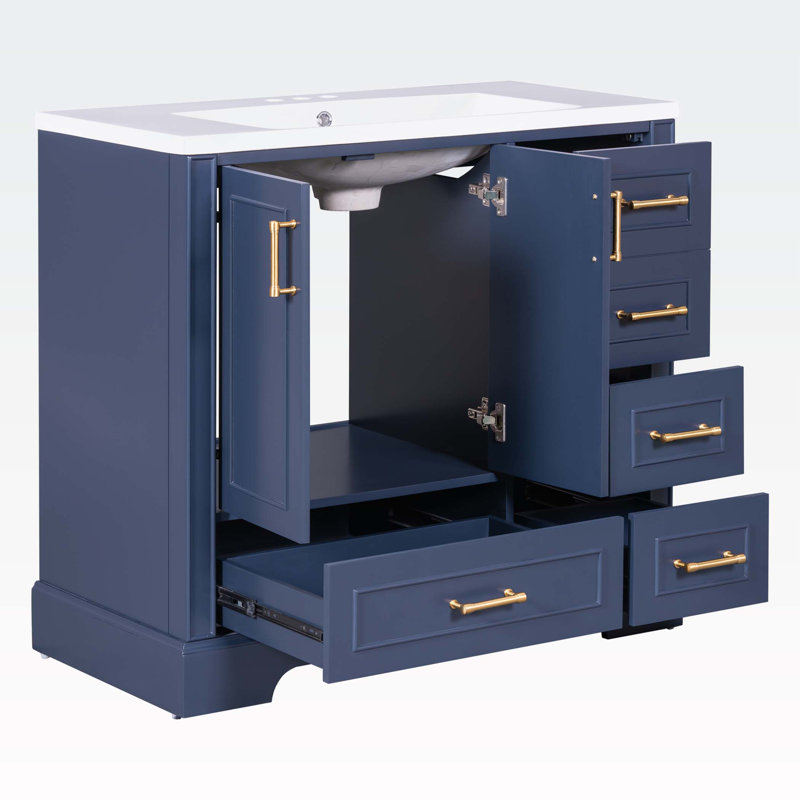 Armoire de salle de bain Breisch, Bleu