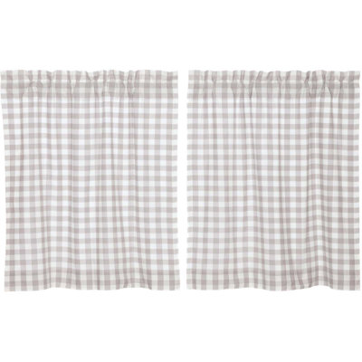 Annie Buffalo Check Plaid Cotton Ruffled Cafe Curtain