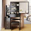 Petit meuble-lavabo 29,2 po avec tabouret de chevet et tabouret rembourré-1640525041