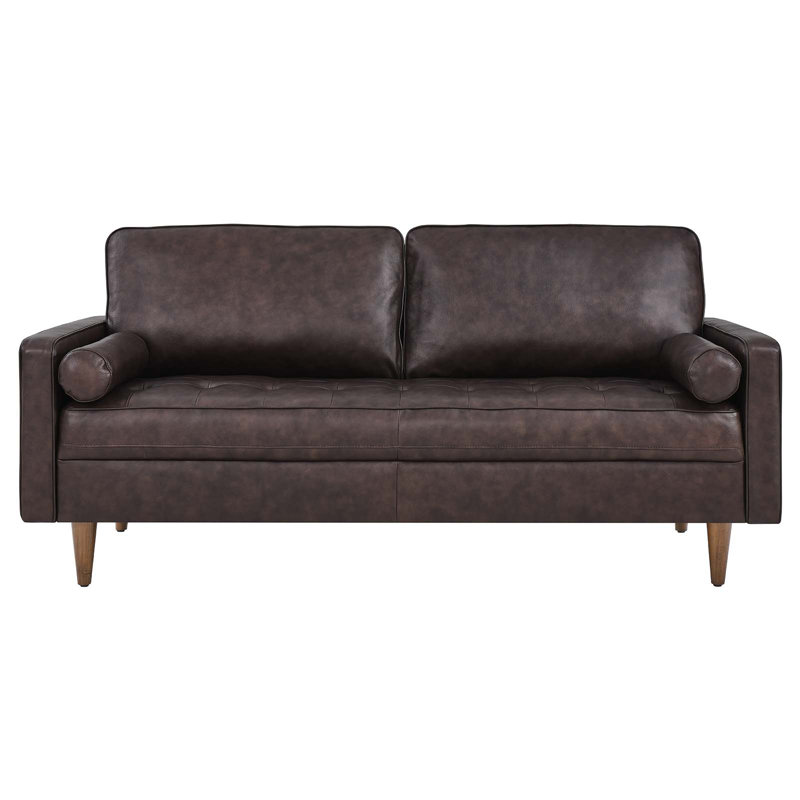 Valour Leather Sofa, Brown Genuine Leather