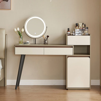 Coiffeuse avec miroir lumineux, 3 tiroirs