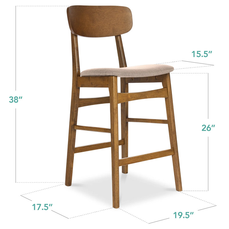 2-Piece Height Bar Stool Set, Gray