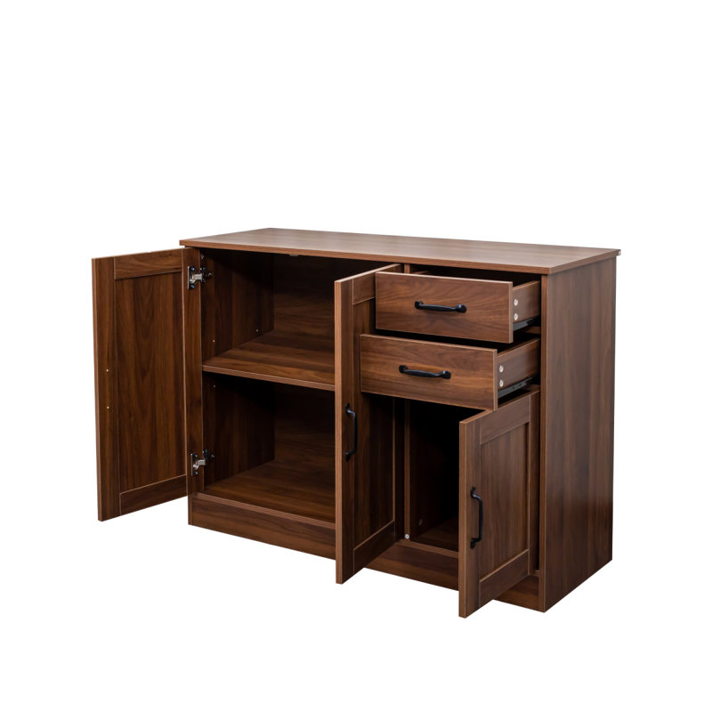 Buffet moderne en bois avec 2 portes, 1 rangement et 2 tiroirs