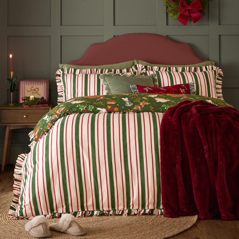 Twelve Days Striped Duvet Cover Set, Double Duvet Cover + 2 Standard Pillowcases