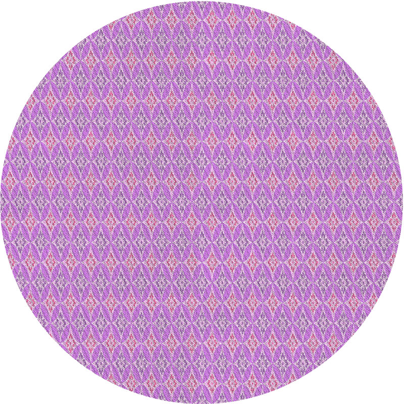 Tapis de zone rose à motif, Rond 3 pi