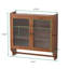 Armoire murale rétro avec trois niveaux de rangement et porte-serviettes, pour salle de bain, cuisine, salle à manger-114367391
