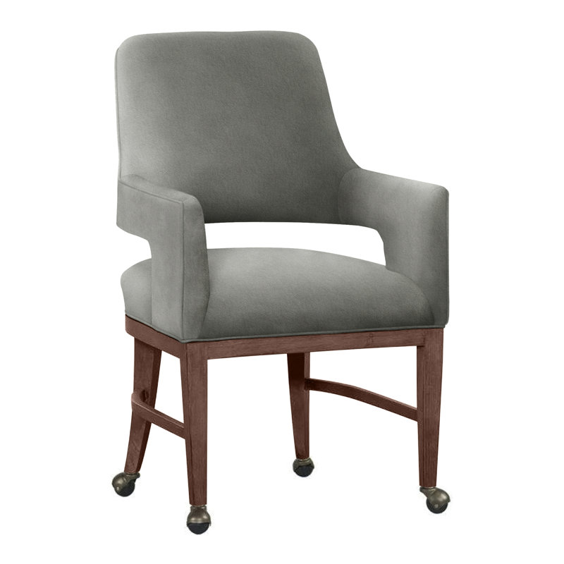 Chaise avec accoudoirs Josie, Étain 9953, Noyer