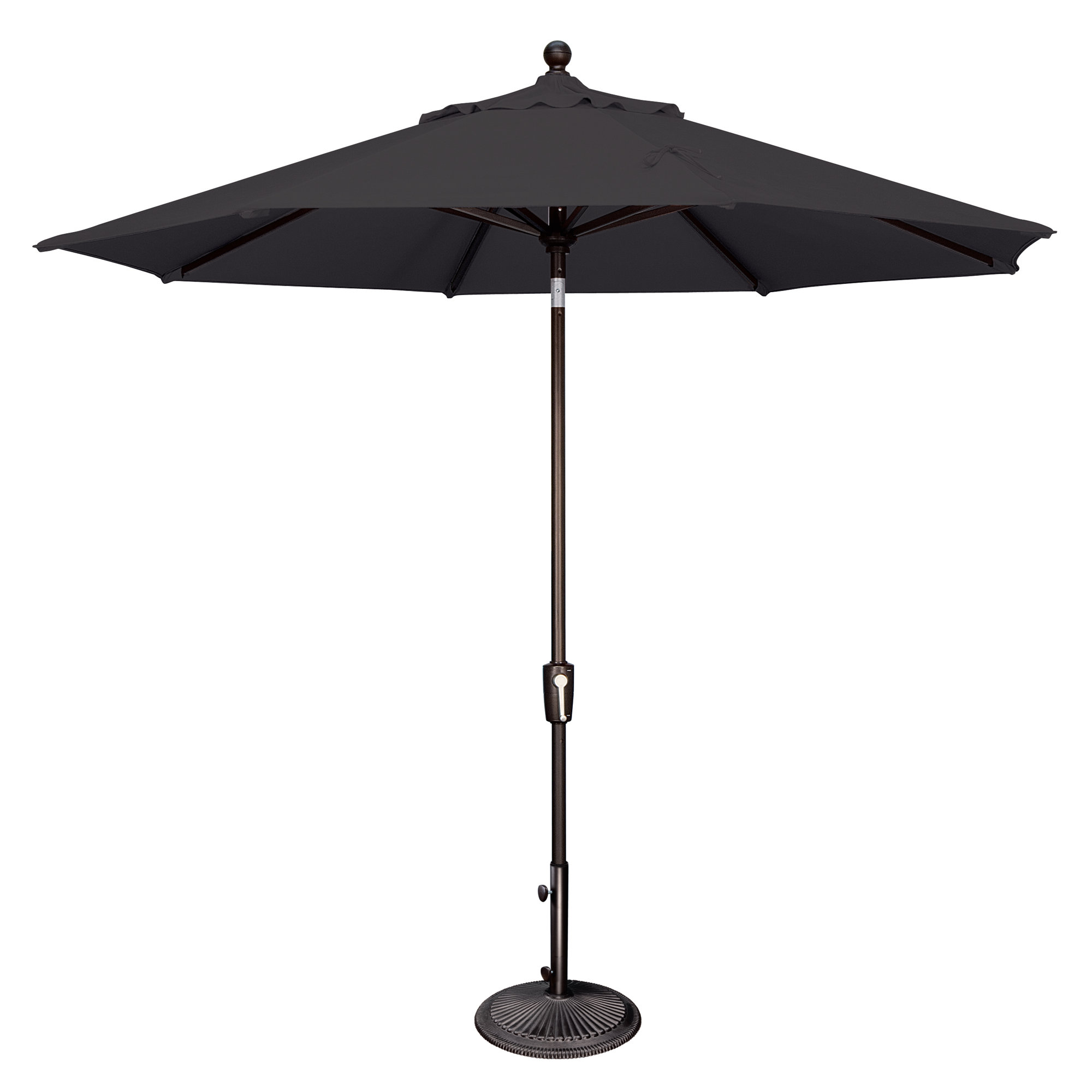 Canela 108'' Market Sunbrella® Umbrella, Canvas Black, Canvas Black Sunbrella® Canvas