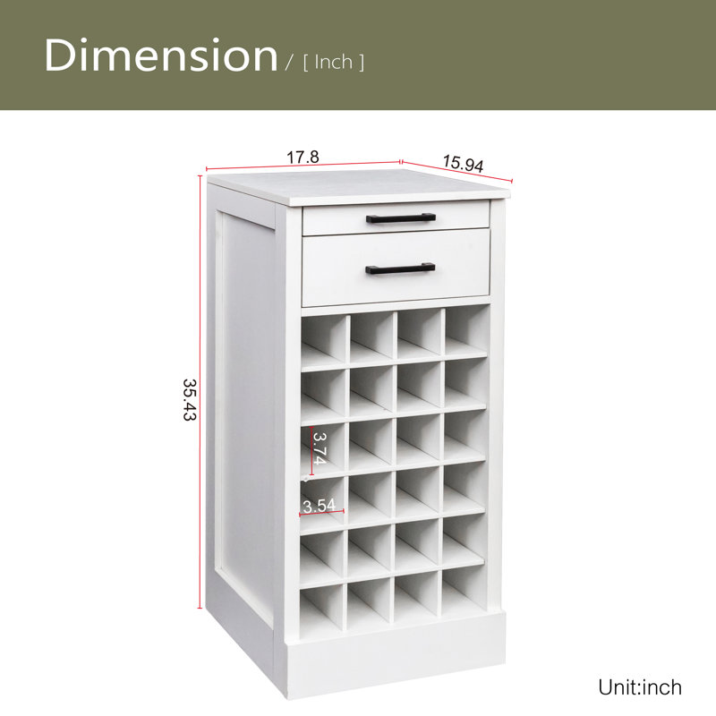 Modular 24 Wine Bar Cabinet Buffet Cabinet, White