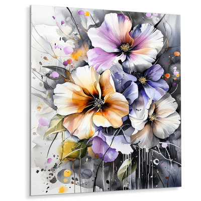 Flowering Cosmos Of Summer Flowers II - Botanicals, décoration murale en métal, impression moderne sur métal