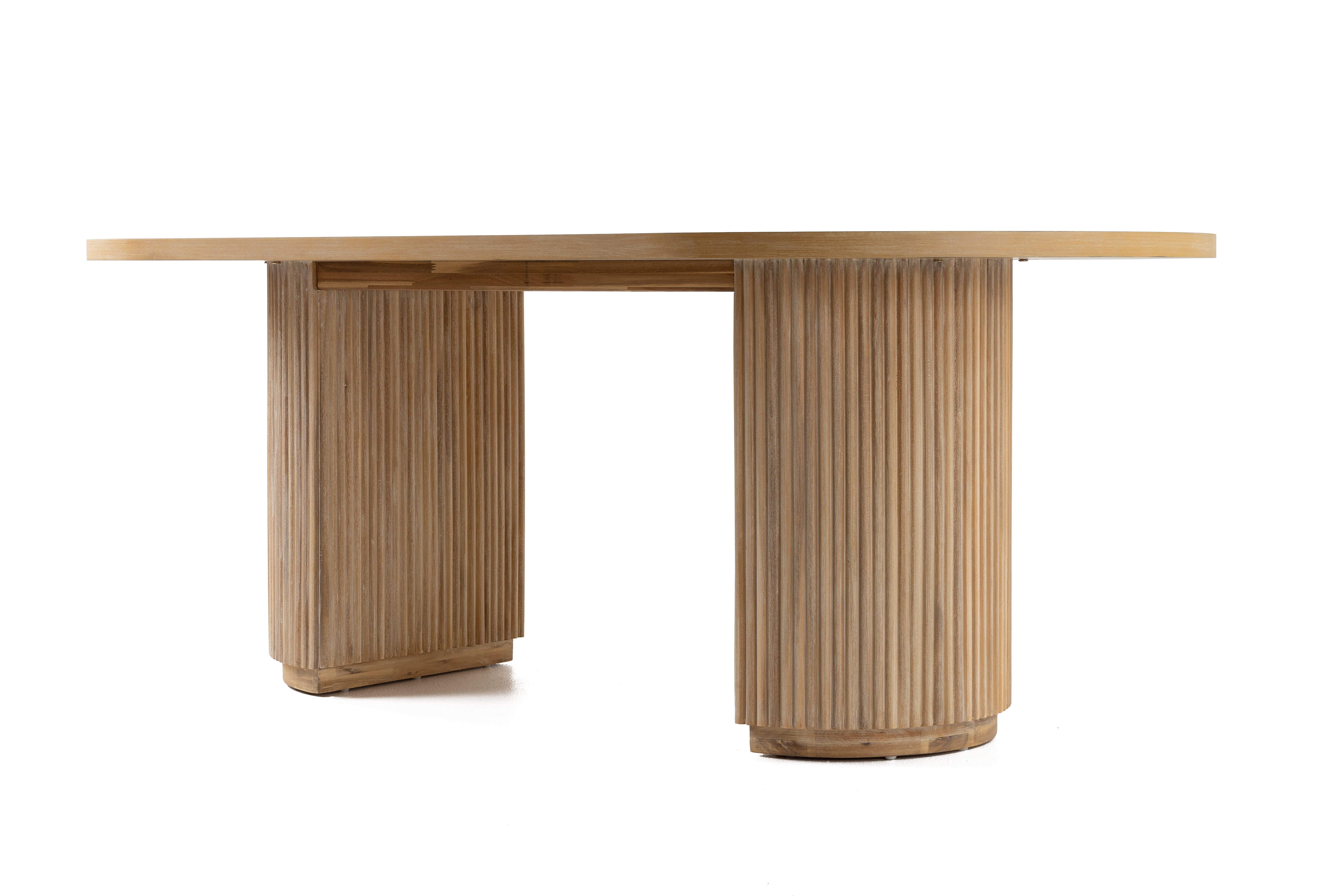 Joss & Main Fitzroy Modern Natural Acacia Oval Dining Table Joss & Main