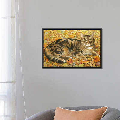 «Octopussy in Autumn Leaves» par Ivory Cats - impression sur toile tendue