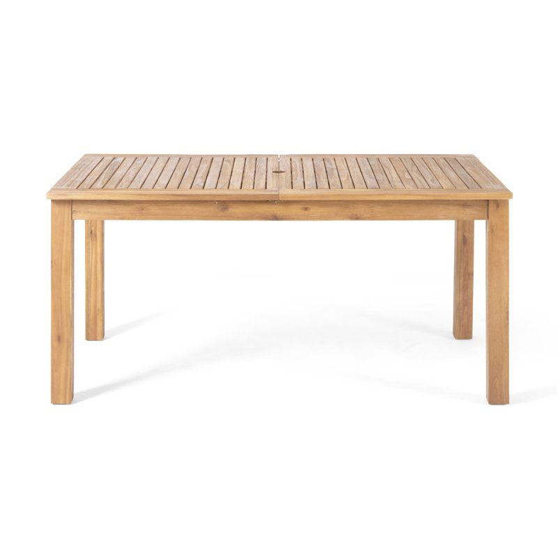 Outdoor Expandable Acacia Wood Dining Table, Natural