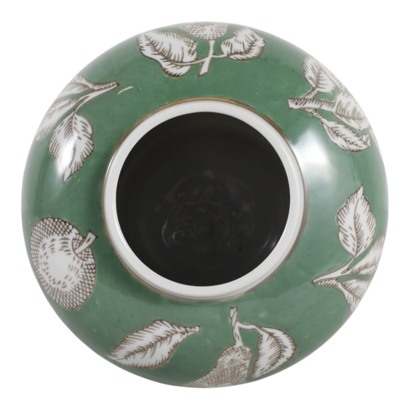 Vase en céramique pour table basse Traditional Chinoiserie, Vert