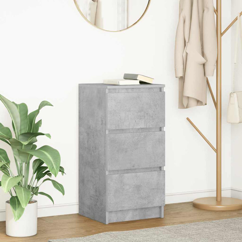 Sideboard 37.5X35x76 Cm Engineered Wood, Concrete Grey