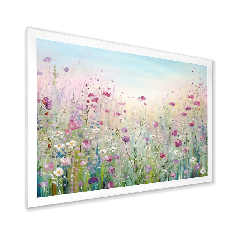 Art sur toile, "Fleurs sauvages", Cadre photo unique, H 12 po x l 20 po, Blanc