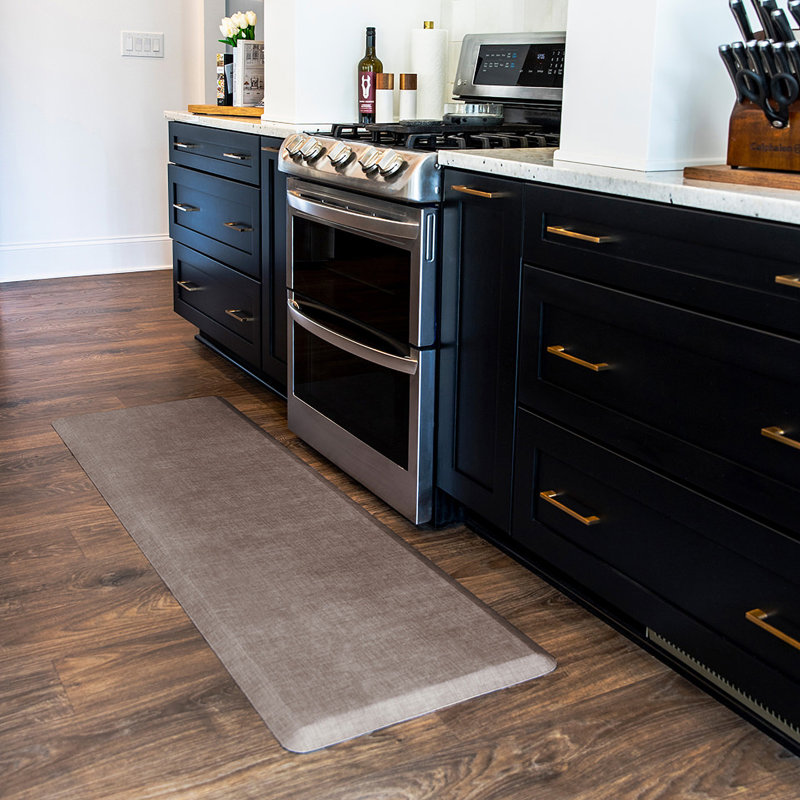 Tapis de cuisine anti-fatigue 22 po x 72 po Happy Feet, Tapis de couloir 1 pi 10 po x 6 pi, Brun clair / brun / crème