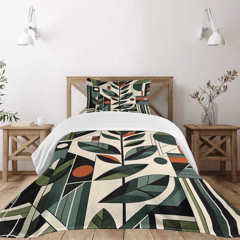 Gray Twin Quilted Bedspread Set with Pillow Sham